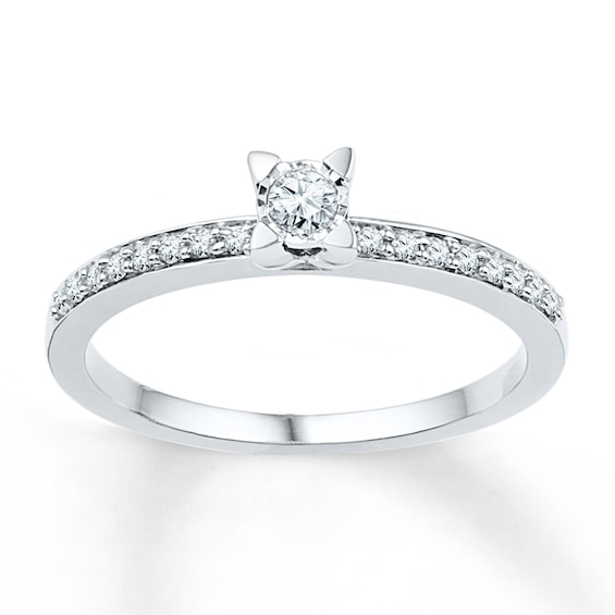 Diamond Star Promise Ring 1/6 ct tw 10K White Gold