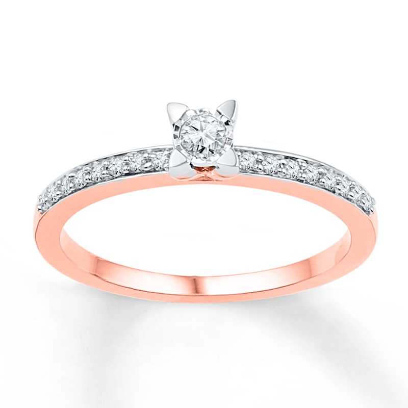 Diamond Promise Ring 1/6 ct tw Round-cut 10K Rose Gold