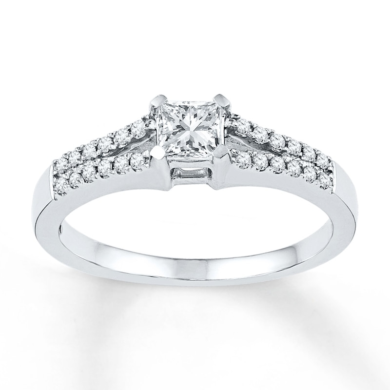 Main Image 1 of Now + Forever Diamond Engagement Ring 1/2 ct tw Princess-cut 10K White Gold
