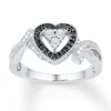 Black/White Diamond Promise Ring 1/10 ct tw Sterling Silver