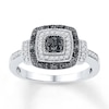 Thumbnail Image 1 of Black/White Diamond Ring 1/4 ct tw Round-cut Sterling Silver