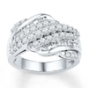 Thumbnail Image 0 of Diamond Ring 1 ct tw Baguette/Round 10K White Gold