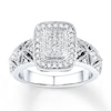 Thumbnail Image 1 of Diamond Ring 1/4 ct tw Princess/Round Sterling Silver