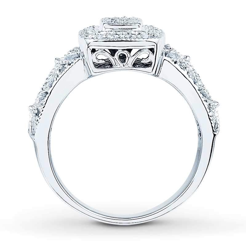 Main Image 2 of Diamond Ring 1/4 ct tw Princess/Round Sterling Silver