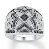 Thumbnail Image 0 of Black & White Diamond Ring 1/2 ct tw Round-cut Sterling Silver