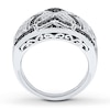 Thumbnail Image 1 of Black & White Diamond Ring 1/2 ct tw Round-cut Sterling Silver