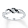 Thumbnail Image 1 of Black/White Diamond Ring 1/10 ct tw Round-cut Sterling Silver