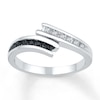 Thumbnail Image 1 of Black/White Diamond Ring 1/8 ct tw Round-cut Sterling Silver