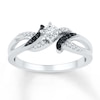 Thumbnail Image 1 of Black/White Diamond Ring 1/6 ct tw Round-cut Sterling Silver