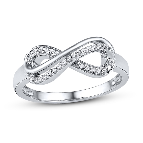 Diamond Infinity Ring 1/10 ct tw Round-cut 10K White Gold | Kay