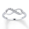 Thumbnail Image 1 of Diamond Infinity Ring 1/20 ct tw Round-cut 10K White Gold