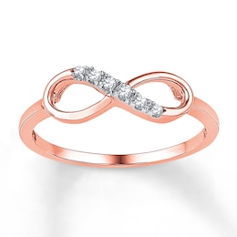 Diamond Infinity Ring 1/20 ct tw Round-cut 10K Rose Gold
