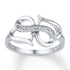 Thumbnail Image 1 of Heart/Infinity Ring Diamond Accents 10K White Gold