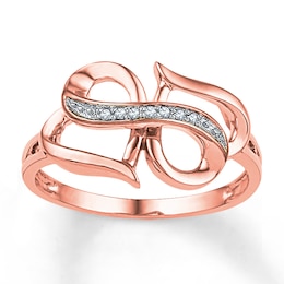 Heart/Infinity Ring Diamond Accents 10K Rose Gold
