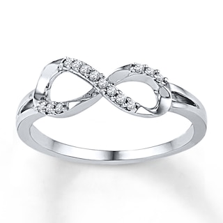 Diamond Infinity Ring 1/15 ct tw Round-cut 10K White Gold | Kay