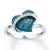 Thumbnail Image 1 of Blue/White Diamond Heart Ring 1/4 ct tw Sterling Silver