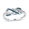 Thumbnail Image 1 of Blue/White Diamond Infinity Ring 1/10 ct tw Sterling Silver