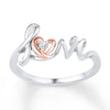 Thumbnail Image 0 of Heart Ring Diamond Accent Sterling Silver & 10K Rose Gold