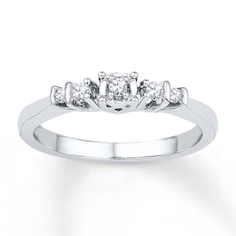 Diamond Five-Stone Promise Ring 1/8 ct tw 10K White Gold