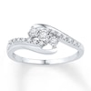 Thumbnail Image 1 of Diamond Three-Stone Bypass Promise Ring 1/10 ct tw Sterling Silver