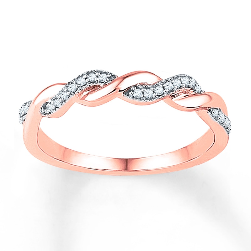 Main Image 1 of Diamond Ring 1/10 ct tw Round-cut 10K Rose Gold