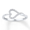 Thumbnail Image 0 of Diamond Heart Ring 1/15 ct tw Round-cut 10K White Gold