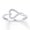 Thumbnail Image 1 of Diamond Heart Ring 1/15 ct tw Round-cut 10K White Gold