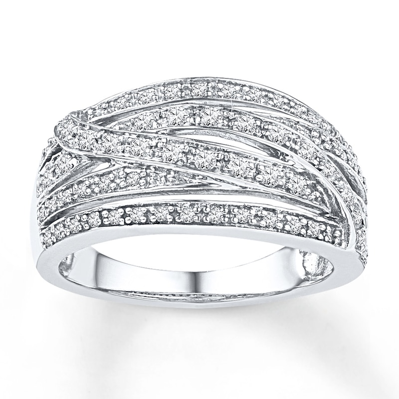 Main Image 1 of Diamond Ring 1/3 ct tw Round-cut Sterling Silver