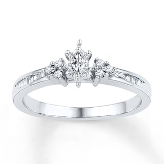 Marquise-Cut Diamond Promise Ring 1/5 ct tw Sterling Silver