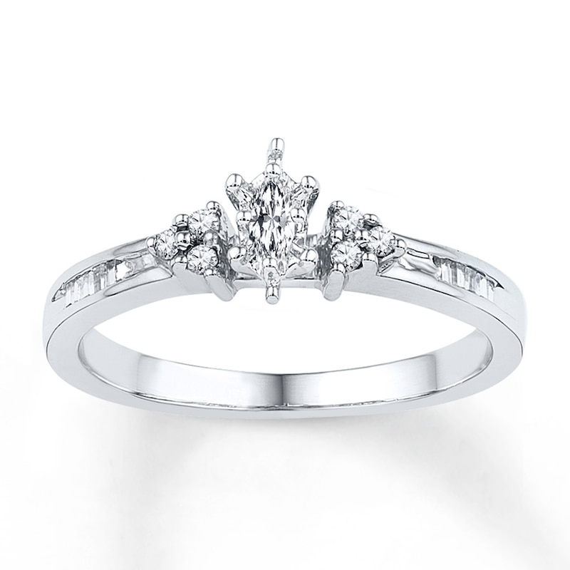 Main Image 1 of Marquise-Cut Diamond Promise Ring 1/5 ct tw Sterling Silver