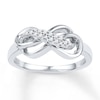 Thumbnail Image 0 of Diamond Infinity Ring 1/10 ct tw Round-Cut Sterling Silver