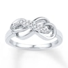 Thumbnail Image 1 of Diamond Infinity Ring 1/10 ct tw Round-Cut Sterling Silver