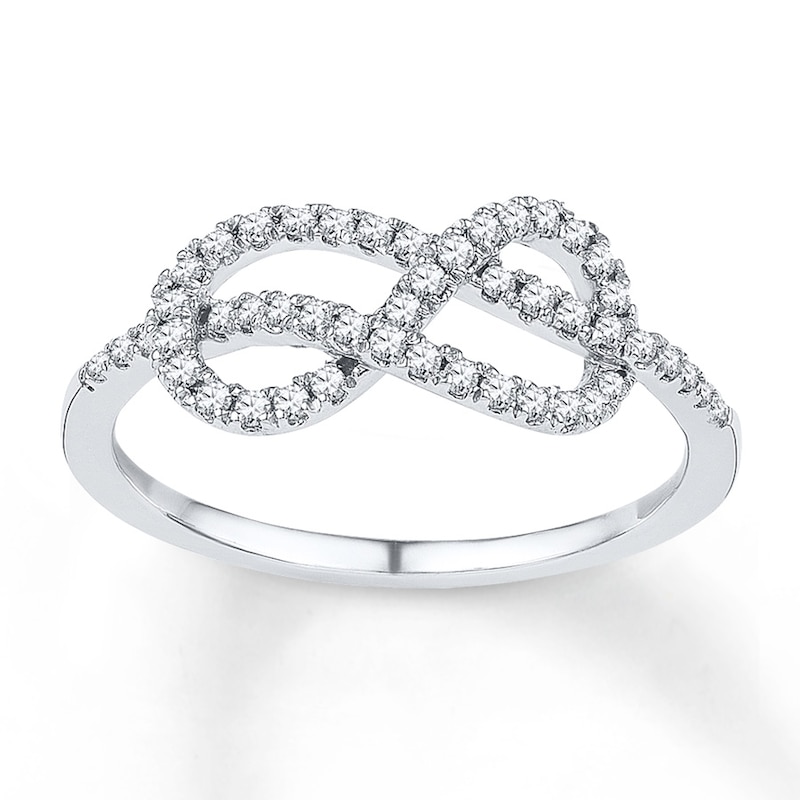 Main Image 1 of Diamond Infinity Ring 1/4 ct tw Round-cut Sterling Silver
