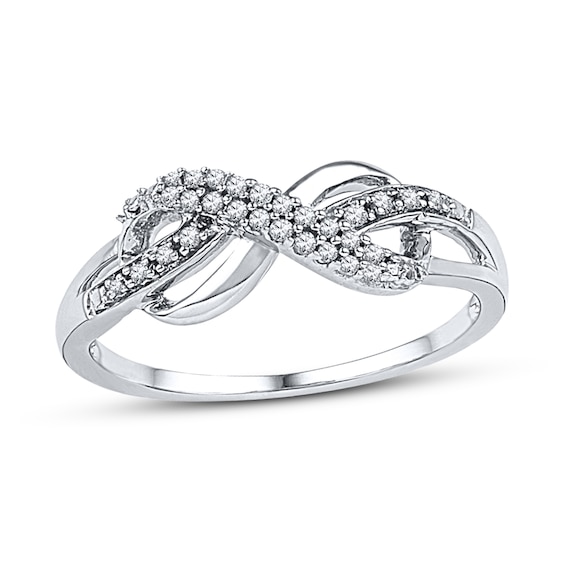 Diamond Infinity Ring 1/10 ct tw Round-Cut Sterling Silver | Kay
