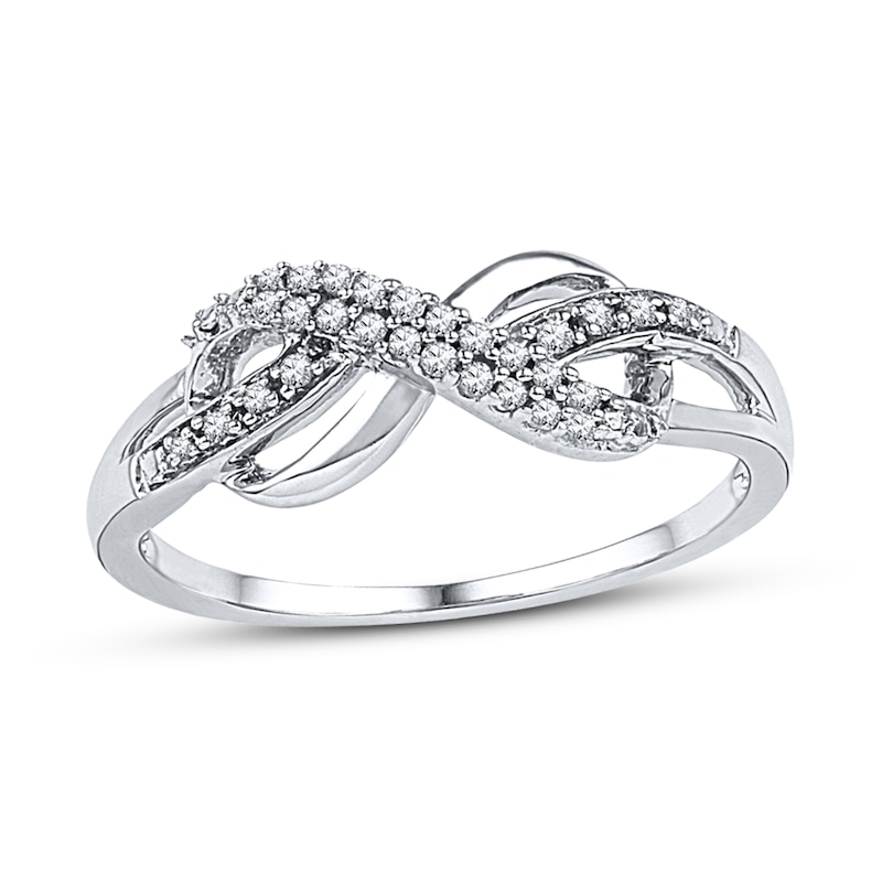 Main Image 1 of Diamond Infinity Ring 1/10 ct tw Round-Cut Sterling Silver