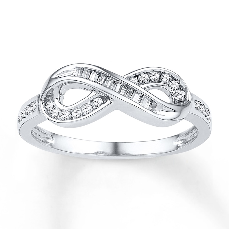 Main Image 1 of Diamond Infinity Ring 1/5 Carat tw Sterling Silver