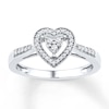 Thumbnail Image 1 of Diamond Heart Halo Promise Ring 1/5 ct tw Sterling Silver