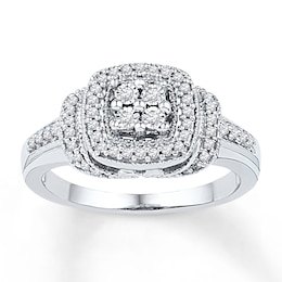 Diamond Ring 1/4 ct tw Round-cut Sterling Silver