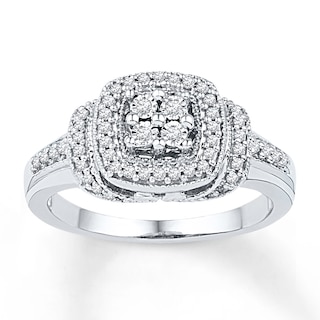 Diamond Ring 1/4 ct tw Round-cut Sterling Silver