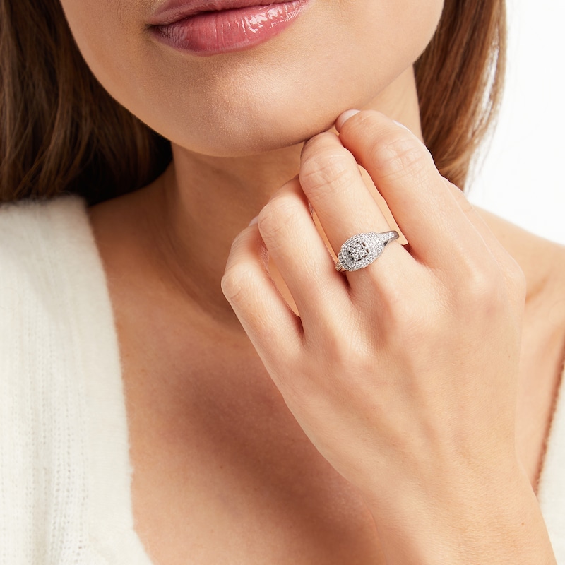 Main Image 2 of Diamond Ring 1/4 ct tw Round-cut Sterling Silver