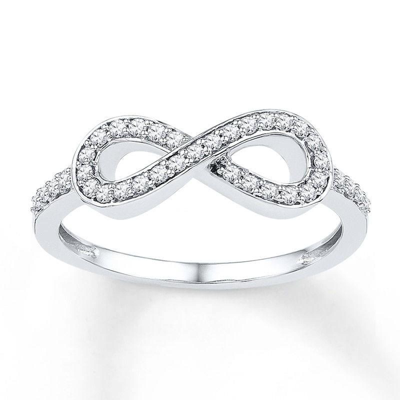 Main Image 1 of Diamond Infinity Ring 1/5 ct tw Round-cut Sterling Silver