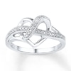 Heart Ring Diamond Accents Sterling Silver