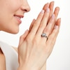 Thumbnail Image 1 of Black/White Diamond Heart Ring Sterling Silver
