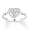 Diamond Heart Promise Ring 1/8 ct tw Round-cut 10K White Gold