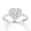 Diamond Heart Ring 1/4 ct tw Round-cut Sterling Silver