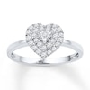 Thumbnail Image 1 of Diamond Double Heart Halo Promise Ring 1/4 ct tw Sterling Silver