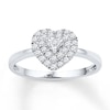 Thumbnail Image 0 of Diamond Heart Promise Ring 1/4 ct tw Round-cut Sterling Silver