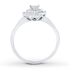 Thumbnail Image 2 of Diamond Double Heart Halo Promise Ring 1/4 ct tw Sterling Silver
