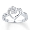 Thumbnail Image 1 of Diamond Swirl Heart Promise Ring 1/15 ct tw Sterling Silver
