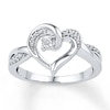 Thumbnail Image 0 of Diamond Heart Promise Ring 1/15 ct tw Round-cut Sterling Silver